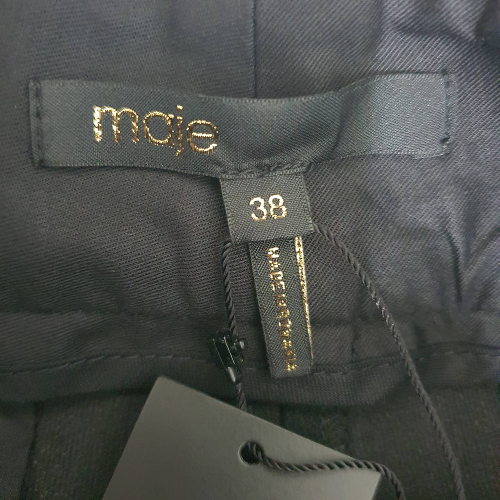 Maje Black Paris Belted Flat Front Shorts Women's Size M - Picture 8 of 11